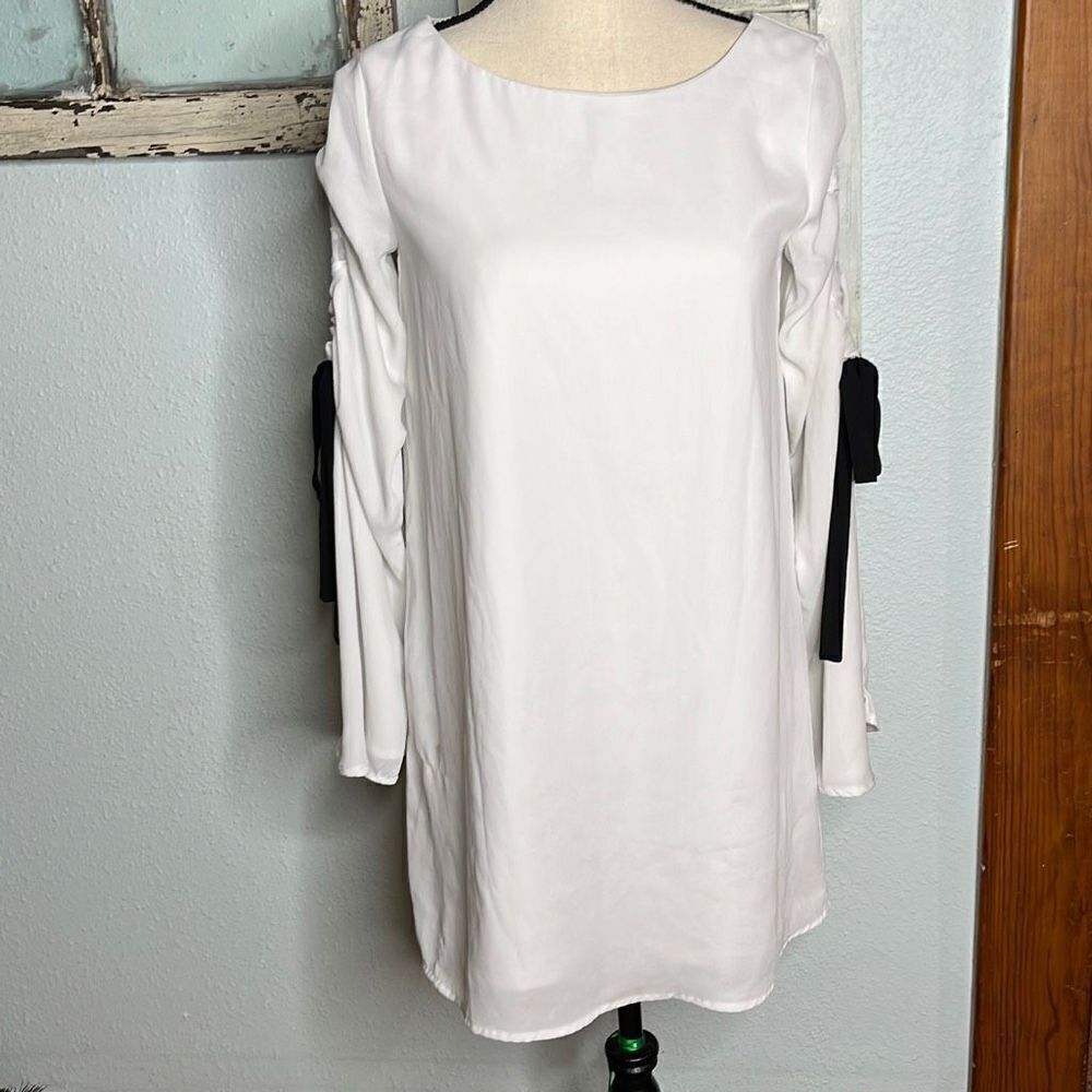 Lulus White Mini Adjustable Long Sleeve Women's Shift Dress Size Extra Small